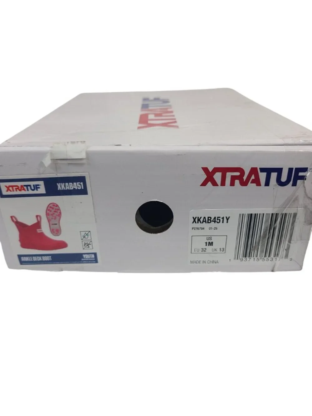 NEW Xtratuf Youth Ankle Deck Boots Pink Waterproof US 1M EU 32